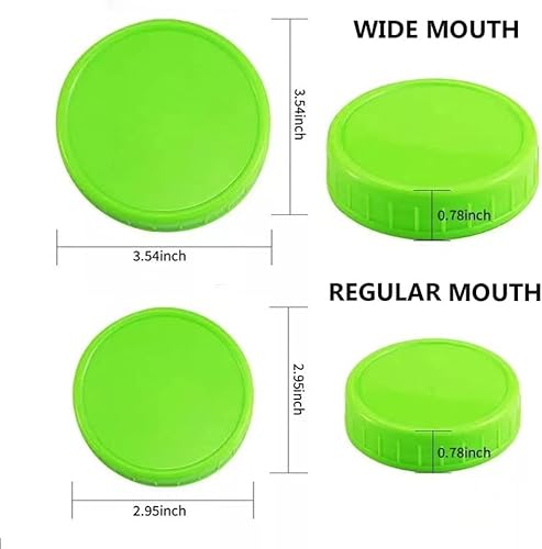 Miniatura 4 de Paquete de 12 tapas de tarro de plástico con anillos de sellado 6 tapas de boca regular y 6 tapas de tarro de boca ancha tapas de almacenamiento