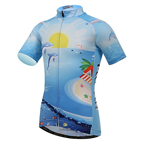 Amur Leopard Maillot de Cilismo para Niños y Niñas Camiseta Ciclismo de Manga Corta Para Verano Transpirable Secado Rápido con Dibujo Guapo Talla M