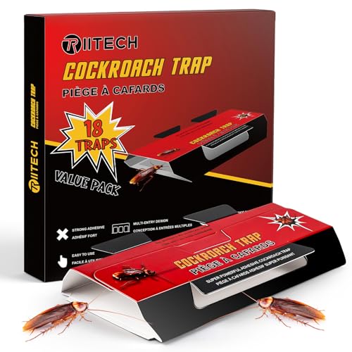 Cockroach Traps for Indoor 18 Pack Sticky Roach Traps Cockroach Bait Roach Bug Traps for Home Garage and Shed