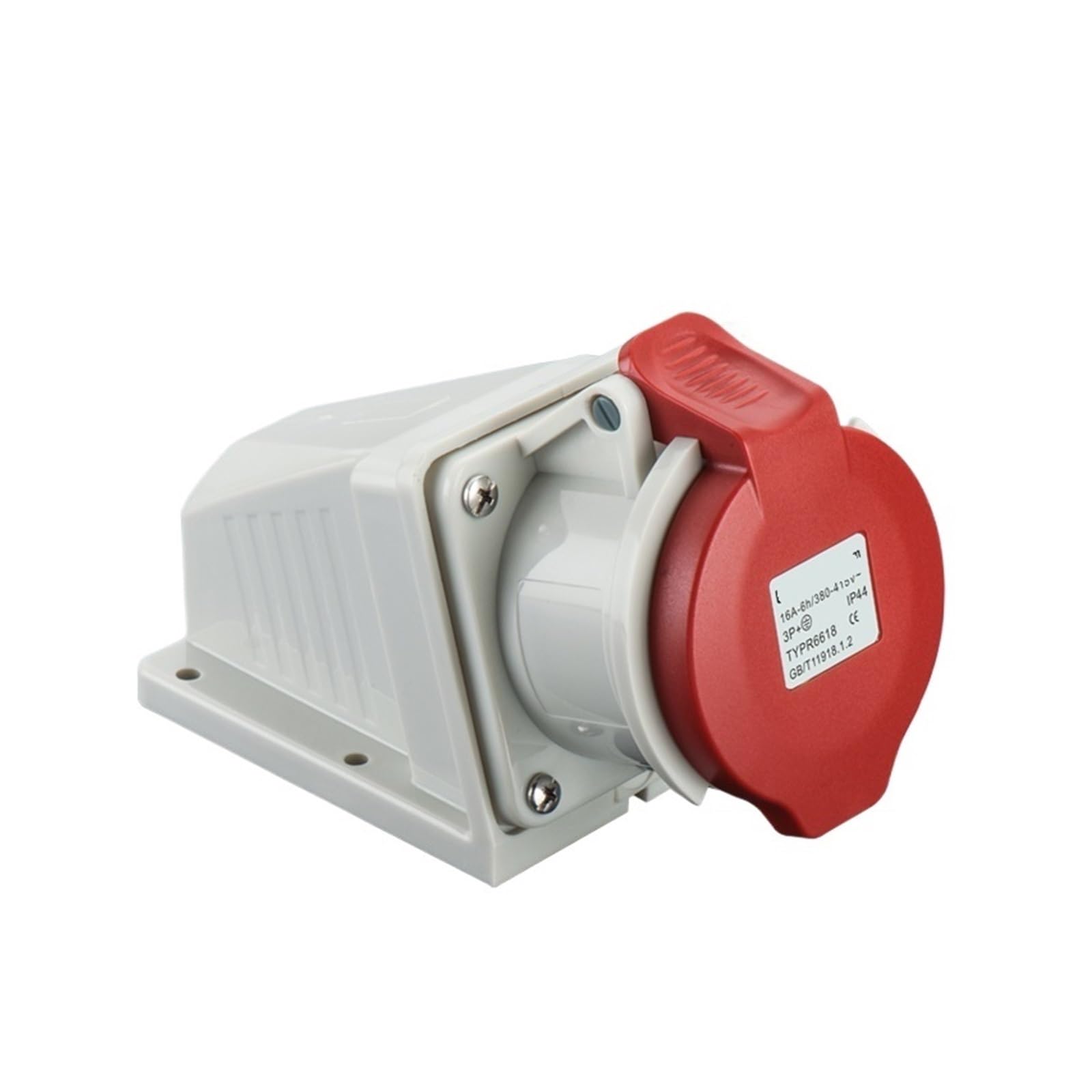Spina Industriale Impermeabile a 4 Poli 16A con Presa Chiara e Scura, connettore CEE 6818TYP283(Surface Mounted Socket)