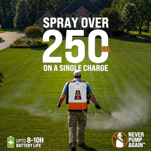 Image of PetraTools HD4000 Battery Powered Backpack Sprayer, 8 Hr Runtime, 9 Nozzles