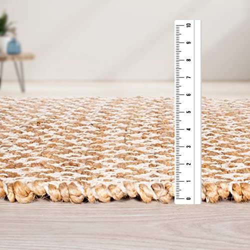 Tapete Ramanta Home algodón y yute 24x36 pulg blanco natural miniatura 3
