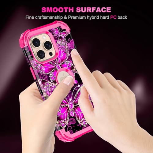 Casetego for iPhone 16 Pro Max Case,Glow in The Dark Three Layer Heavy Duty Sturdy Shockproof Full Protection Rugged Hard PC+Soft TPU Bumper Case for Apple iPhone 16 Pro Max 6.9 inch,Hot Pink - image 7