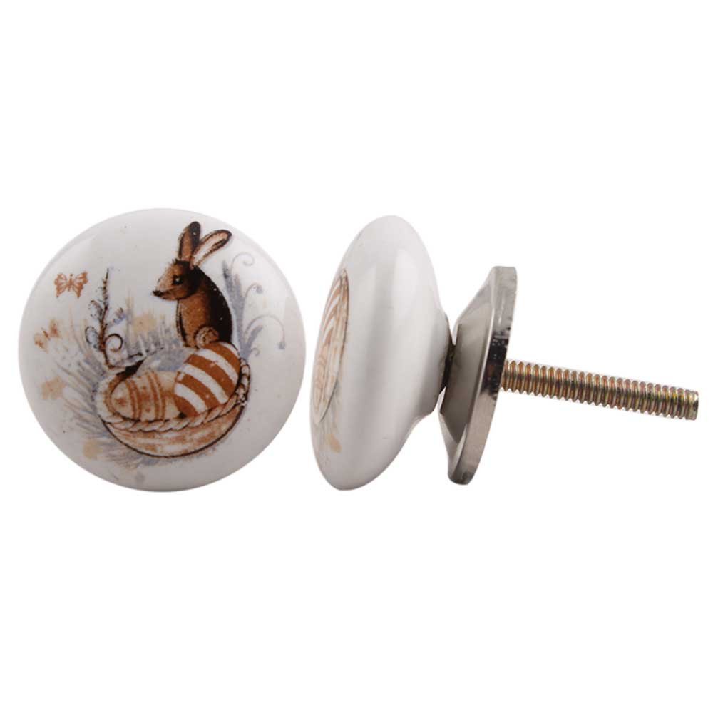 IndianShelf 4 Pieces Ceramic Multicolor Squirrel Flat Drawer Knobs for Kitchen Cabinet Hardware Door Decorative Dresser Pulls Luxury Wardrobe