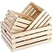 ZENFUN 3 Pack Wooden Nesting Crates with Handles, Decorative Hand Crafted Wood Box Nesting Crate Farmhouse Storage Basket Container for Display and Organization, Home Centerpieces