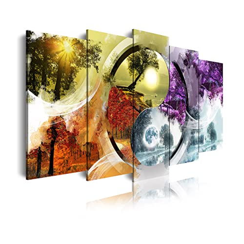 Ya en mundofriki.es: DekoArte 460 - Cuadros Modernos Impresión de Imagen Artística Digitalizada | Lienzo Decorativo Para Tu Salón o Dormitorio | Estilo Paisaje Ying Yang Cuatro Estaciones Del Año | 5 Piezas 150 x 80 cm