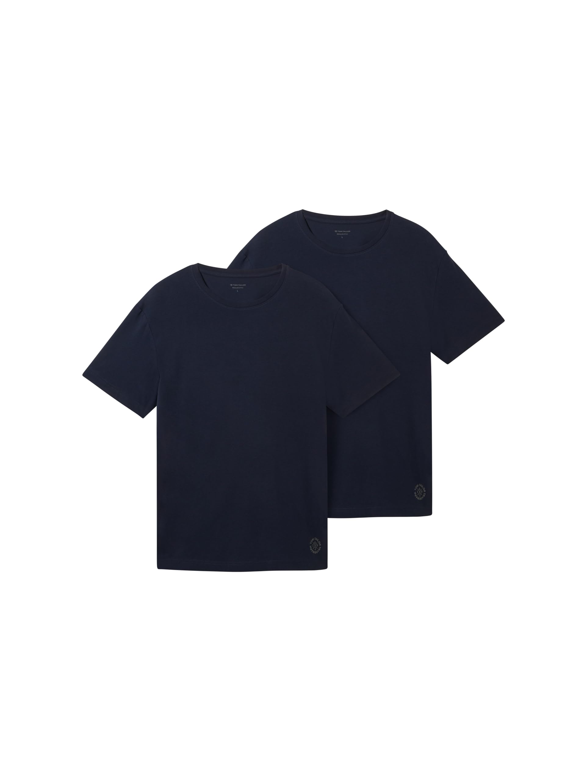 Tom Tailor Herren Doppelpack T-Shirt mit Rundhals-Ausschnitt aus Baumwolle