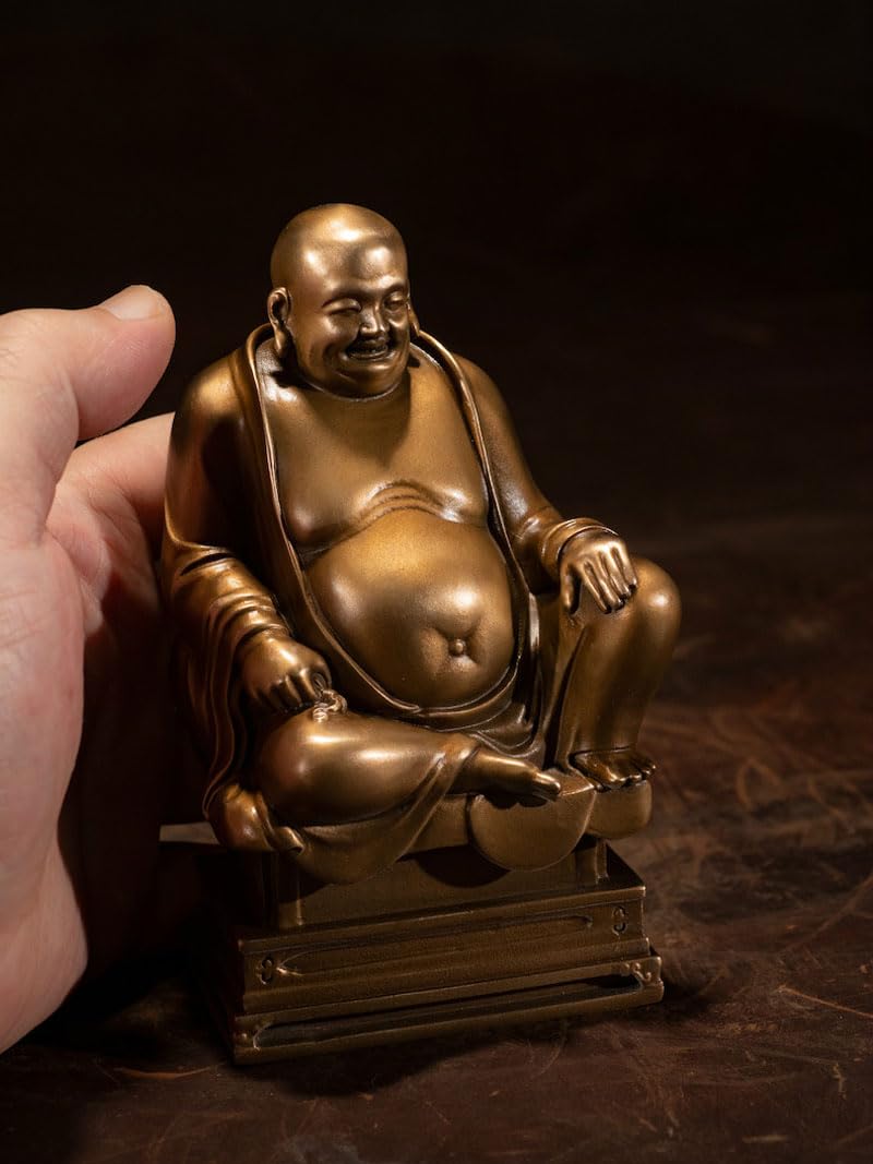 Amazon｜仏像 ミニ 七福神 布袋様 置物 ブロンズ像 風水グッズ 金運