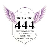 3 Pcs Protection 444 Angel Number Sticker, Spiritual Protection & Faith Vinyl Decal with Angel Wings, Divine Energy Sticker for Laptop, Mindfulness & Manifestation Gift