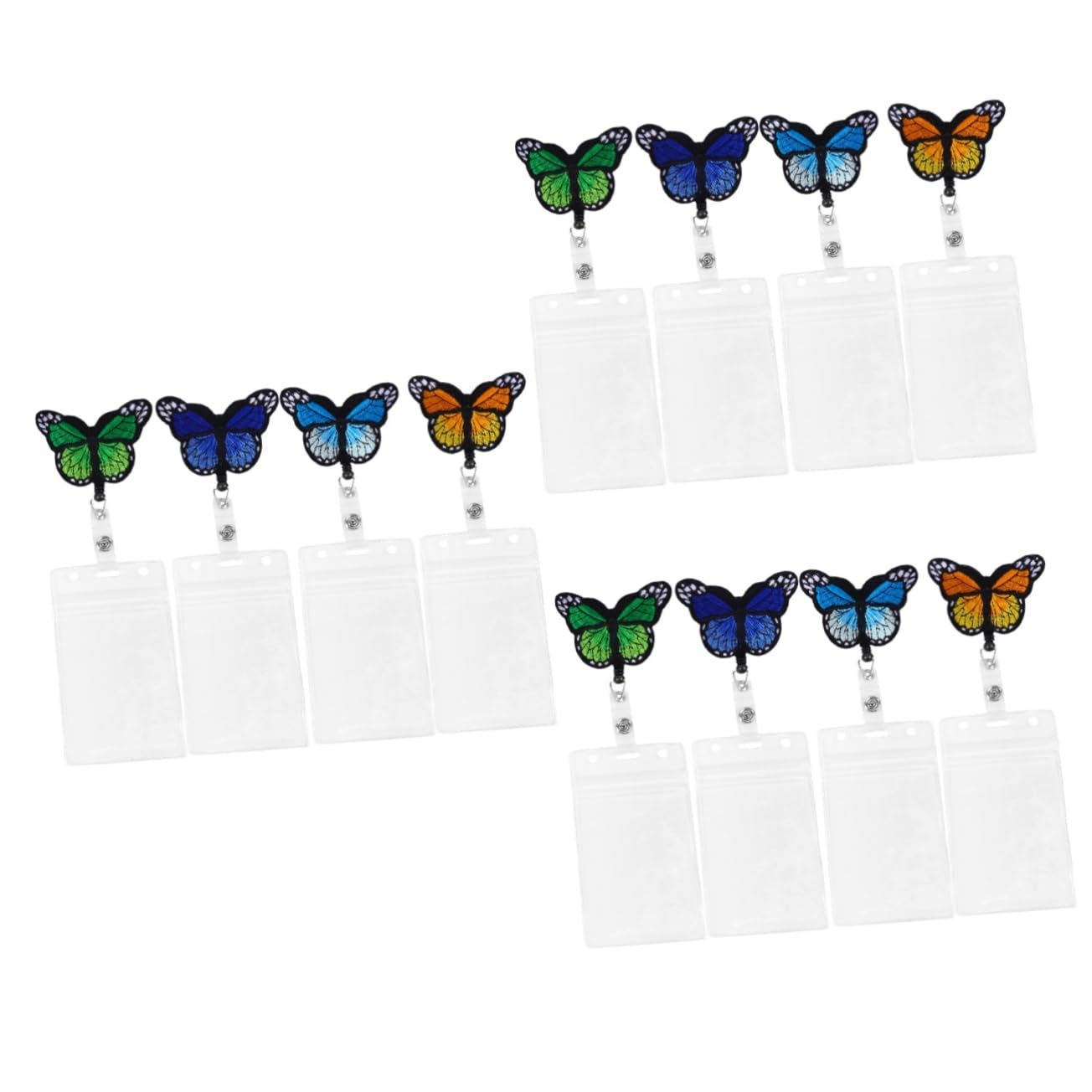 Lurrose 3 Set Di Porta Badge Portatili Con Clip A Bobina Retrattile Robusti Per Tessere Identificative Accessibili Per I Lavoratori 4 Pezzi * 3