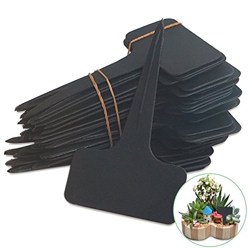 Prudance® 50Pcs Waterproof T Tag Plant Markers - Premium Nursery Garden Labels - Black #TOP1