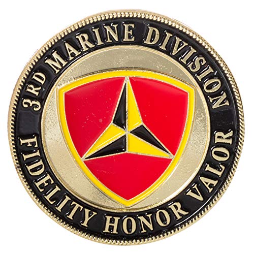 United States Marine Corps USMC 3rd Marine Division Fidelity Honor Valor Challenge Coin