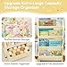 Fabuday Kids Bookshelf and Toy Storage Organizer - 4 Tiers Large Toddler Baby Sling Book Shelves for Kids Room with Stuffed Animal Storage, 3 Tier Montessori Childrens Bookcase for Nursery, Playroom