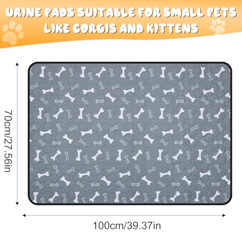Wusboo 2 Stück Waschbar Haustier-Urinunterlage , 70 x 100 cm Hohe Saugfähigkeit Auslaufsicher Wiederverwendbare Hundeunterlage, Geeignet für Hunde, Katzen, Kaninchen und Meerschweinchen