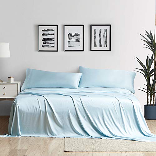 YnM Cooling Pillowcase 2 Pack,King(21''x40''), Light Blue