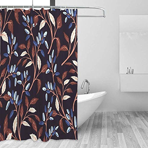 Rideau de douche anti-moisissure imperméable en polyester rétro pour sol toujours sec