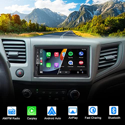 Iying 7 Inch Car Radio Wireless Carplay Wireless Android Auto Universal Double Din Car Stereo With Live Rear-View Backup Camera Airplay Bluetooth Am/Fm Radio In-Dash Car Stereo Receiver Car Mp5 Player #TOP7