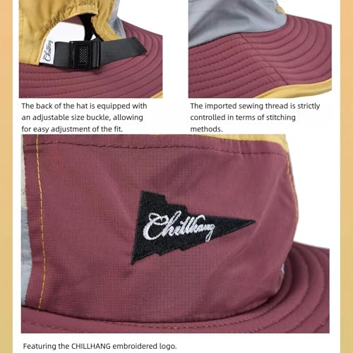 Image of Color-Blocked Fisherman Style Sun Hat for Outdoor Camping, Surfing & Vacations - Wide Brim, UV Protective, Anti-Slip
