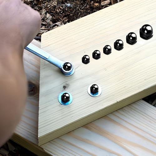 SWTYExt 50 Stück Hutmuttern M4 Verzinkt Hutmutter DIN 1587 Schwarz Hohe Form Hochwertige Kappenmuttern Sechskant Hutmuttern Hartmetall Stahl für Fahrrad Schrauben Gewindestangen