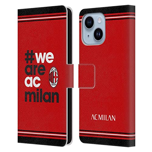 Étui portefeuille cuir AC Milan iPhone 14 Plus housse protection premium à rabat