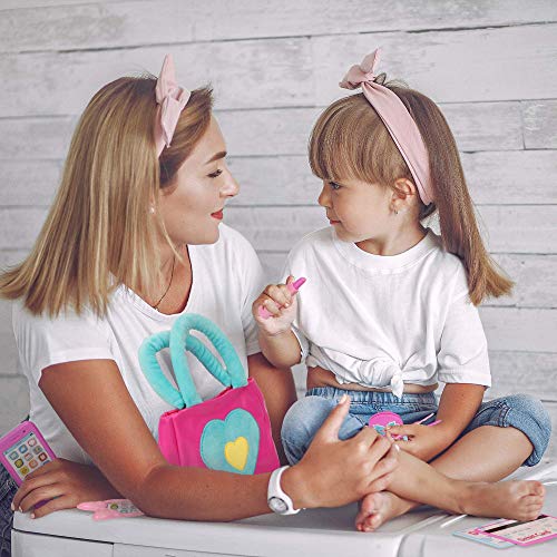 Playkidz Princess My First Purse Set - 7 Pieces Kids Play Purse and Accessories, Pretend Play Toy Set with Cool Girl Accessories, Includes Phone and Bag with Cards.