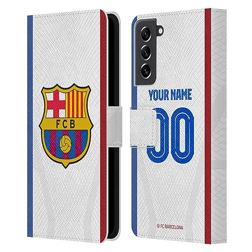Coque Samsung S21 FE 5G FC Barcelona Head Case Designs en cuir étui portefeuille personnalisé