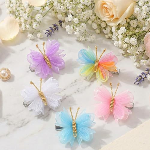 10 pinzas de pelo mariposa, mini barrettes de 2 pulgadas miniatura 4