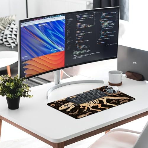 Mousepad grande con diseño Dinosaurio esqueleto y base antideslizante miniatura 6