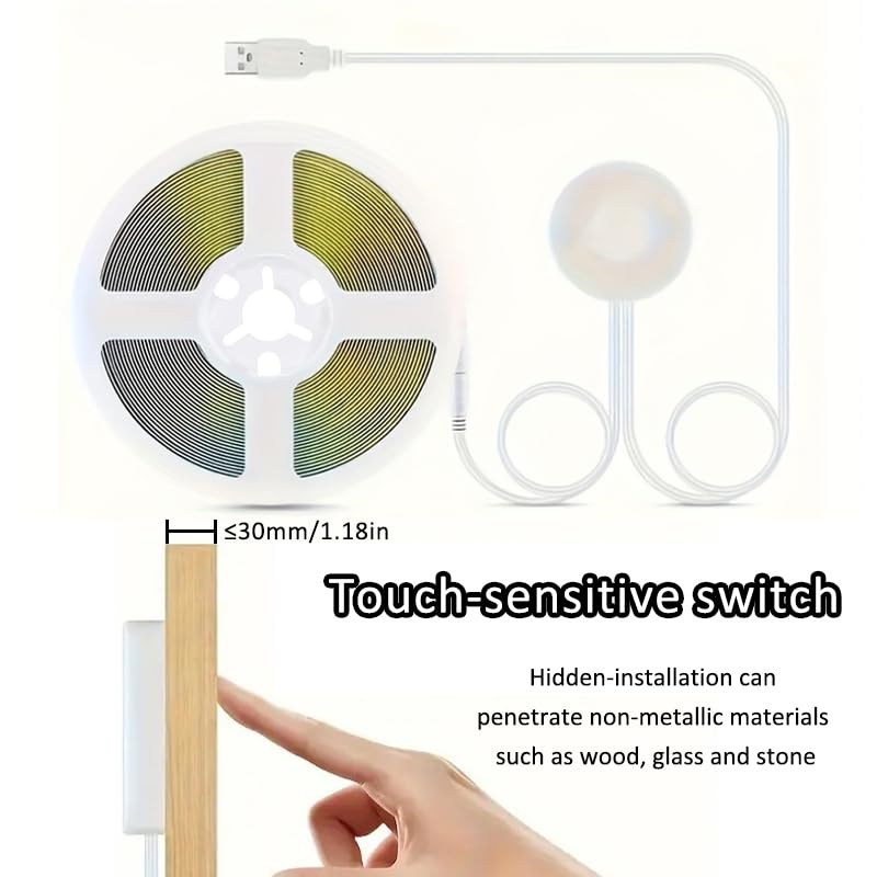 Tira LED con sensor táctil regulable 3 m blanco neutro miniatura 2