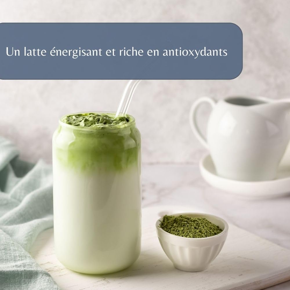 Matcha Bio Japonais - Poudre de Thé Vert Broyé en Vrac - Thé Traditionnel pour Dégustation Haute Qualité - 100% Naturel - Agriculture Biologique - Sachet 100 gr (50 Tasses)