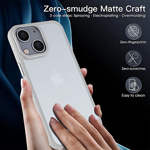 Image of Vaku Luxos Trans Armor for iPhone 14 Cover Case, 6 Feet Drop, Metal Ring Camera Protection, Shockproof, Scratch Resistant, Slim, Compatible with iPhone 14 Back Cover - White