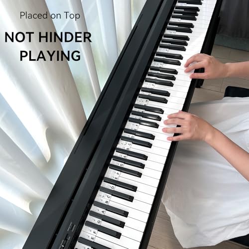 How To Play Piano Chords For Beginners 43 BEATBIT Piano Notes Guide for Beginner, Removable Piano Keyboard Note Labels for Learning, 88-Key Full Size, Made of Silicone, No Need Stickers, Reusable and Comes with Box (Classic BlackοΌ #5