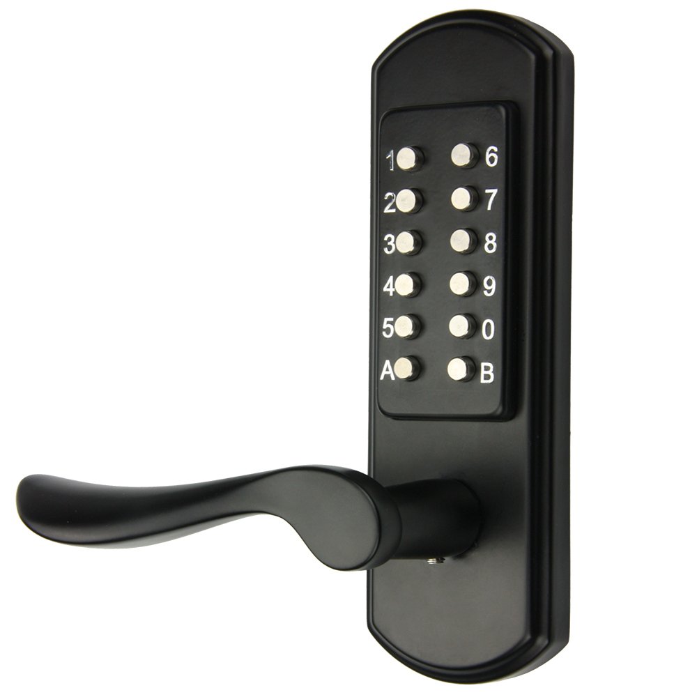 Hangcheng Keyless Entry Door Lock Mechanical Digital Combination High Security Not Electronic Keypad Entry Door Lock Stainless Steel 304 for Wood Metal Plastic Door (Left Handle)