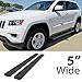 HD Ridez Stainless Steel Board 5in Black Compatible with Jeep Grand Cherokee 2011-2021 (Include 22 WK)(Exclude Limited X & High Altitude & Summit & SRT & SRT8 & Trackhawk & Trailhawk) (Side Steps)