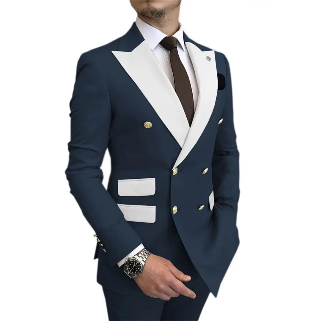 Traje de boda de dos piezas para hombre, traje de novio y padrino, traje de negocios, banquete de boda (chaqueta + pantalones)