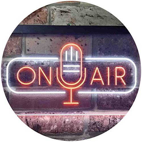ADVPRO On Air Speaker Studio Dual Color LED Neon Sign White & Orange 24
