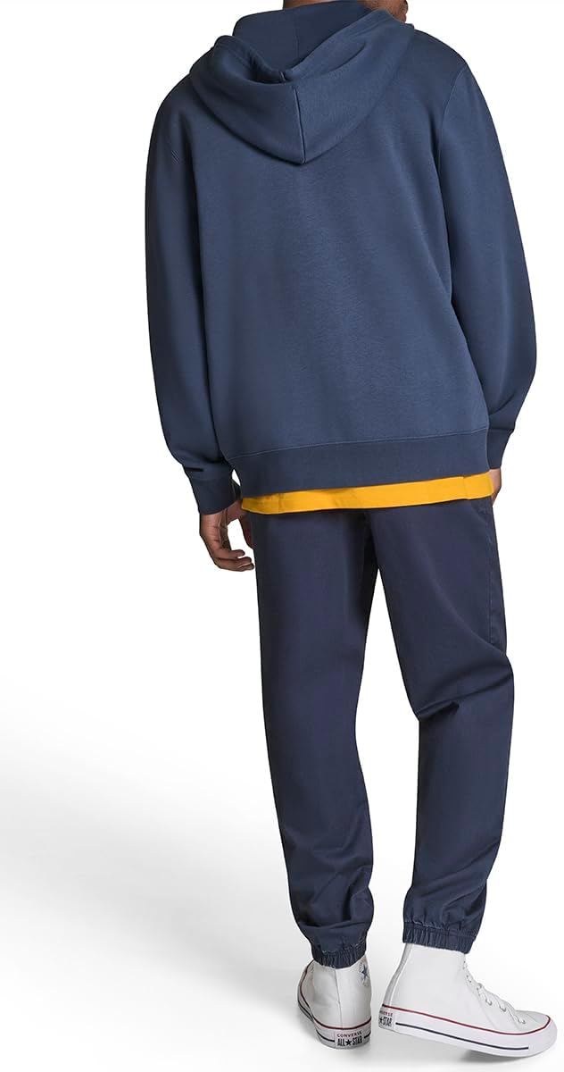 Converse Men's Left Chest Star Chevron Embroidered Full Zip Hoodie, Blue, XL - Image 5