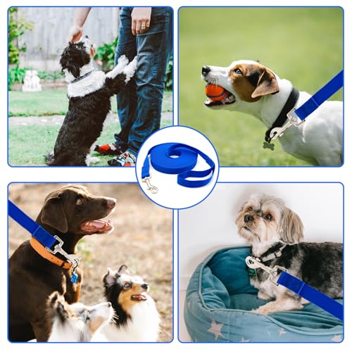 Schleppleine 10m für Hunde, Wasserdicht Hundeleine mit Handschlaufe und 360° Karabiner, Robuste Ausbildungsleine Schleppleine für Mittlere Große Kleine Hunde (Blau)