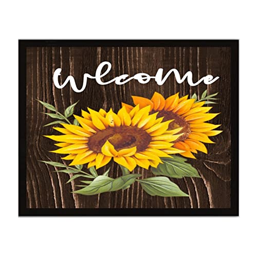 Plaque murale vintage en bois idée cadeau maison motif tournesol