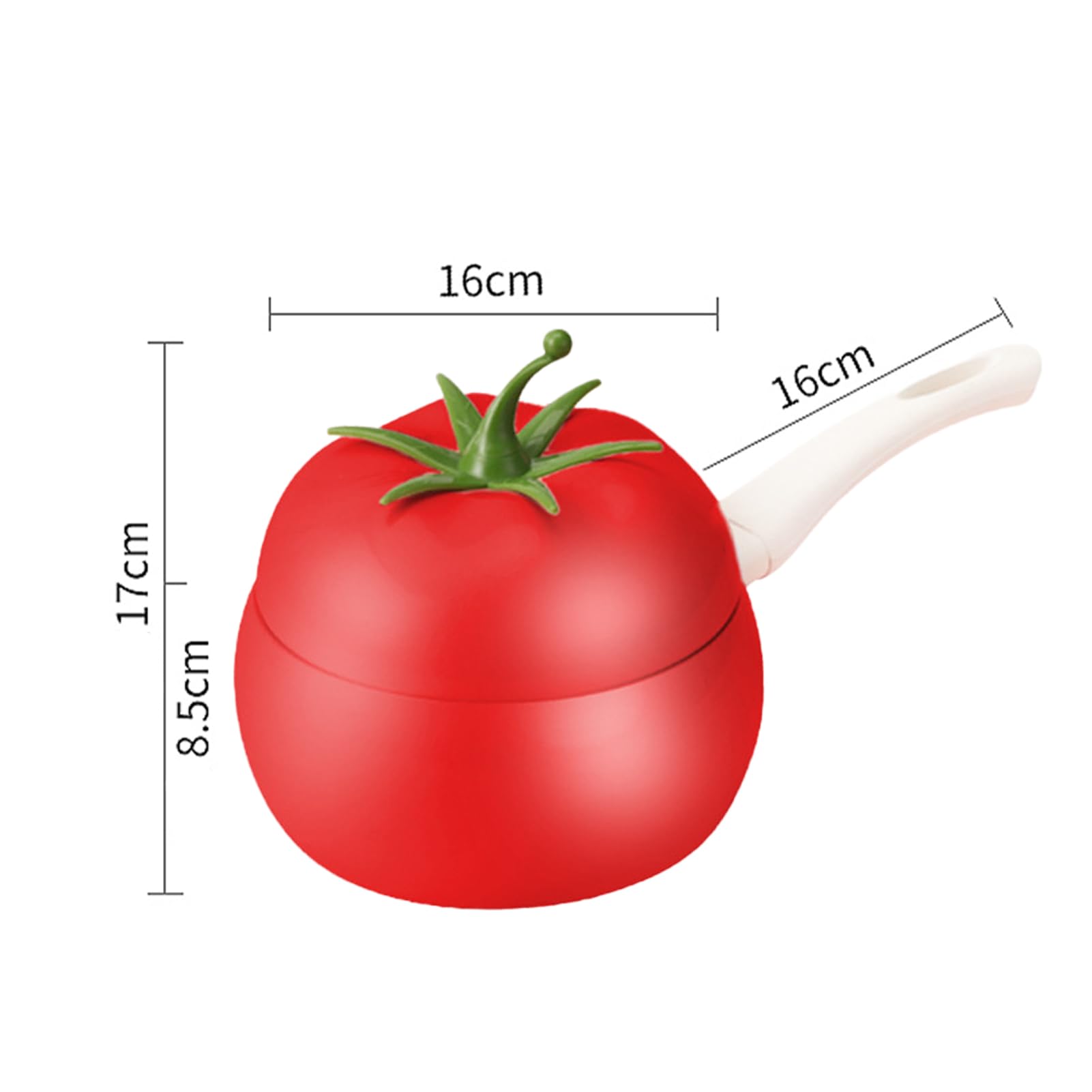 Creative Antihaft Milchtopf, Tomatenförmiger Butterwärmer, Babynahrung Supplement Pan Perfekt zum Kochen von Eiern, Erwärmen von Milch, Mini Edelstahl Milchtopf für Induktion, Gas und Elektroherd