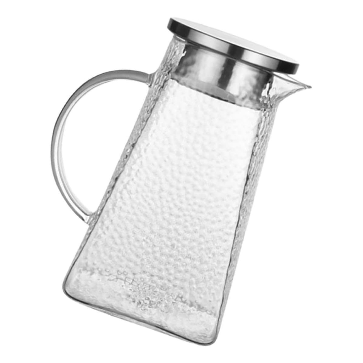 Luxshiny Jarra Gran Agua de Vidrio Diseño de Martillo de Fría con 1.8l Portátil Capacidad Refrescantes y Adecuado Hogar y Bebidas