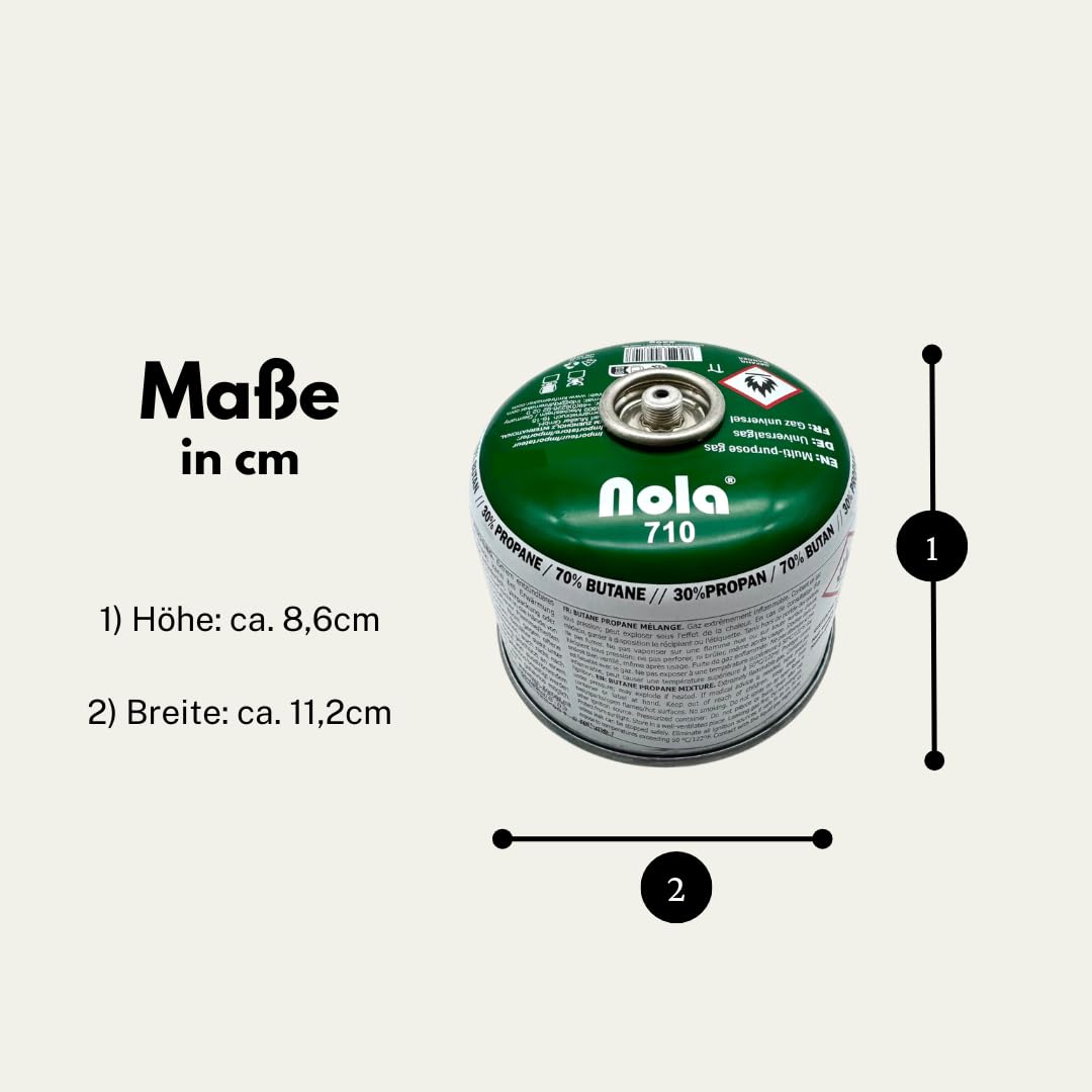 NOLA Lot de 4 cartouches de gaz de 230 g - Pour camping - Propane - Butane - Valve à visser - EN 417 - Réchaud à gaz - Brûleur à souder - Brûleur de mauvaises herbes - Cartouche de gaz à visser