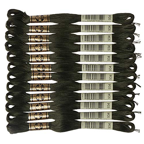 Image of DMC 6-Strand Embroidery Cotton Floss, Black Avocado Green