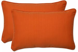 Pillow Perfect Pompeii Orange Outdoor Lumbar Pillow