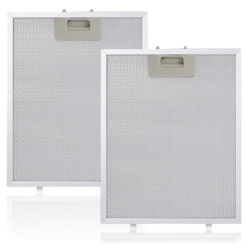 2 filtros para campana extractora, rejilla de filtro, filtro de grasa de aluminio de 32 x 26 cm, filtro de repuesto, filtro de grasa de metal, universal compatible con campanas extractoras