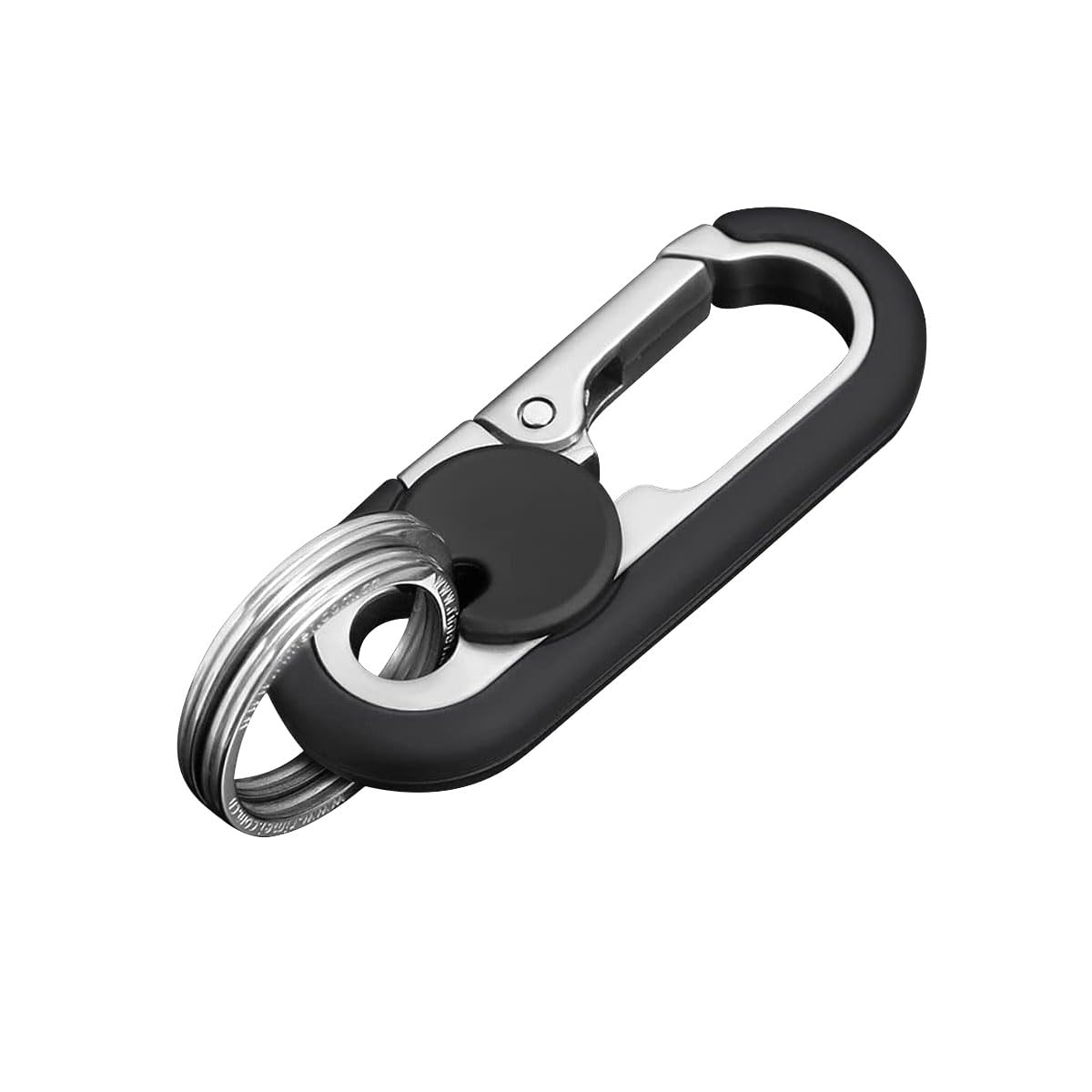 Heavy Duty Car Keychain for Men, Quick Release Anti-Loss Key Chain Clips Key Holder with Double Keyrings (Black, 1PC)