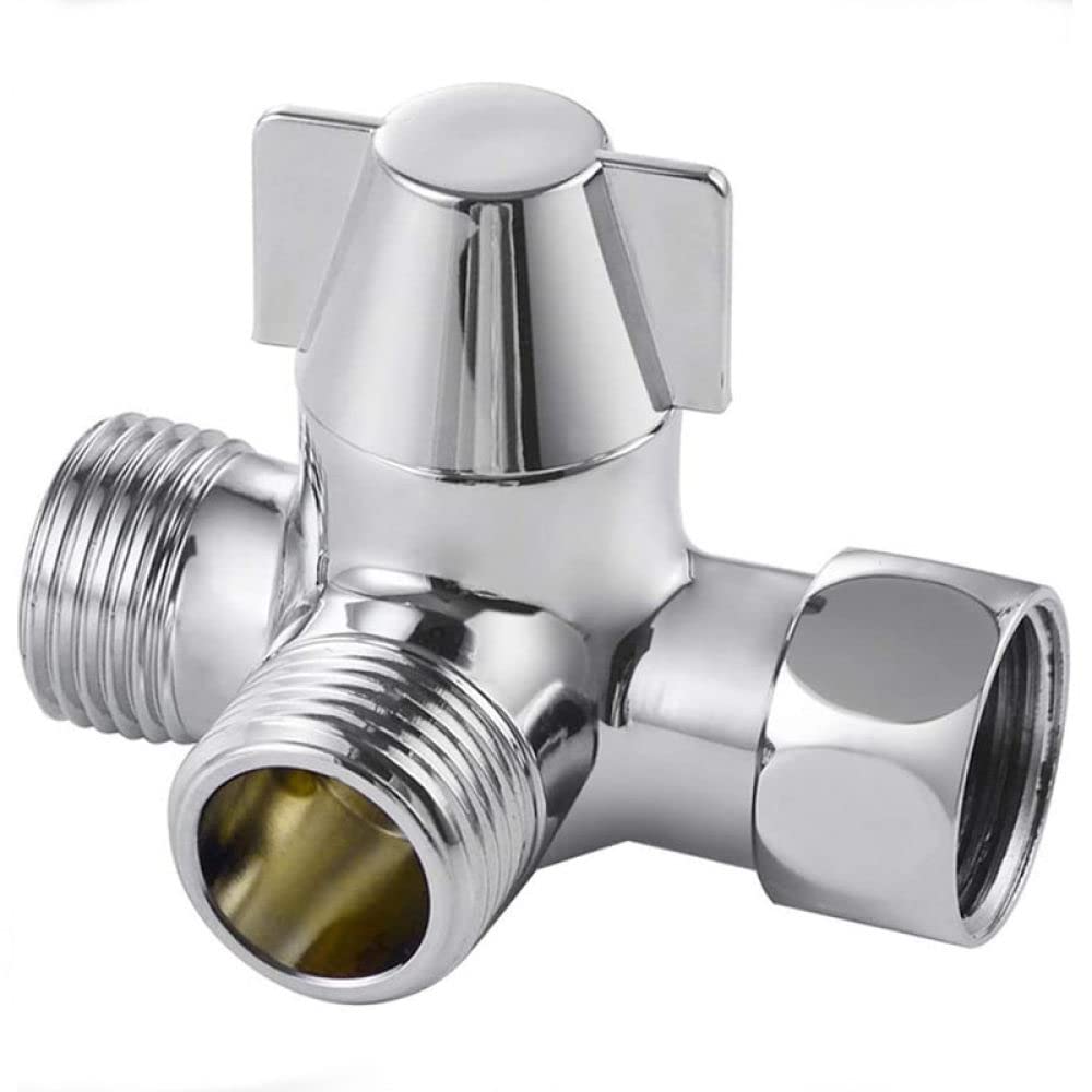 OTANA G1/2" Ducha Conector de Tres vías Válvula desviadora de latón Adaptador en Forma de T Separador de Agua Ajustable Grifo Divisor Piezas de baño,H