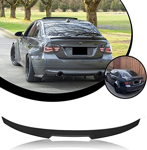 RoyalParts Rear Spoiler Wings Compatible with 2008-2012 E90 M3 4DR Sedan & 2006-2011 E90 3 Series Sedan, 323i 325i 328i 330i 335i Trunk Highkick Matte Blak M4 Style Spoiler
