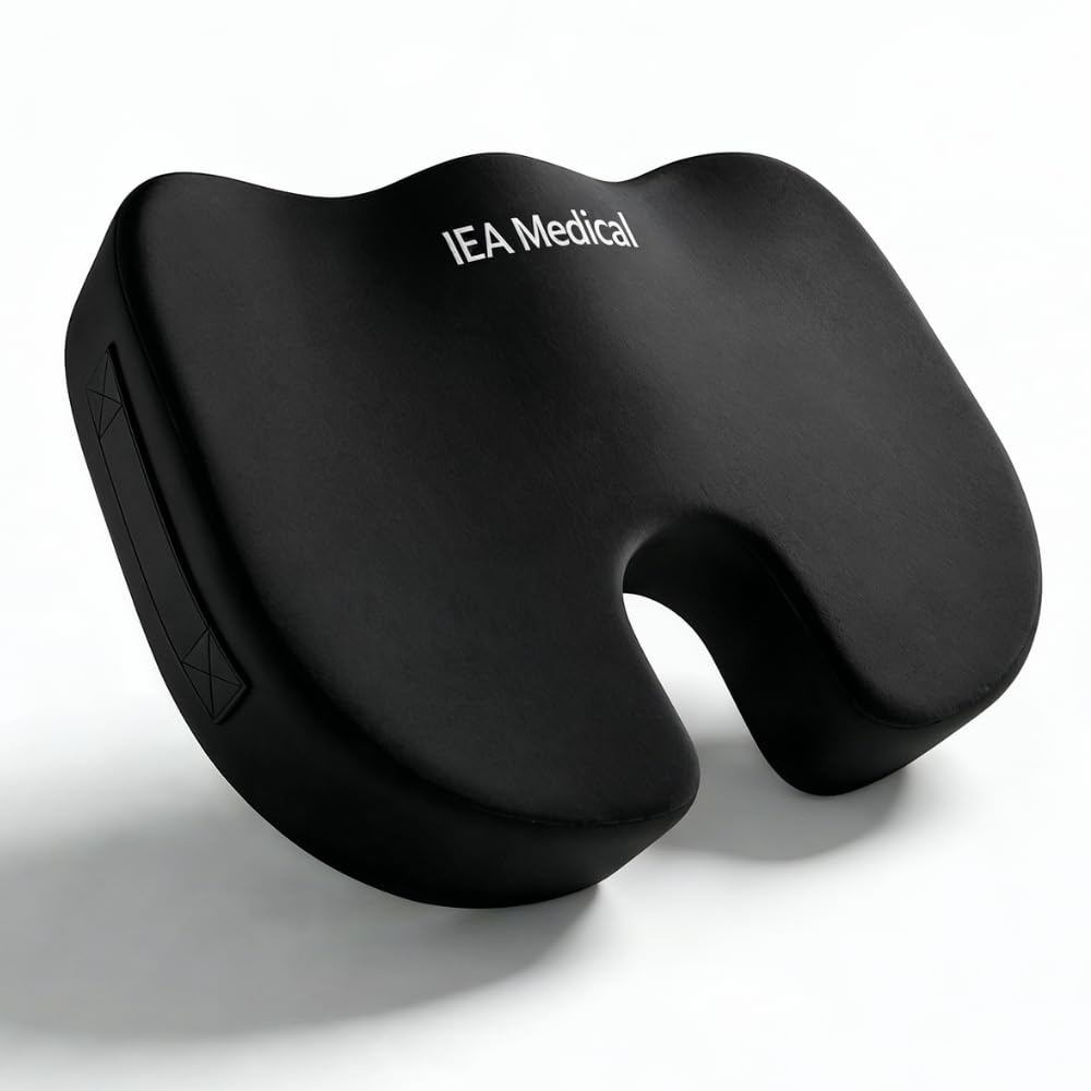 IEA Medical – Ergonomisches Sitzkissen hart | Steißbein entlastende Sitzauflage für Bürostuhl, Auto & Home Office – rutschhemmend, atmungsaktiv, Sitzkomfort