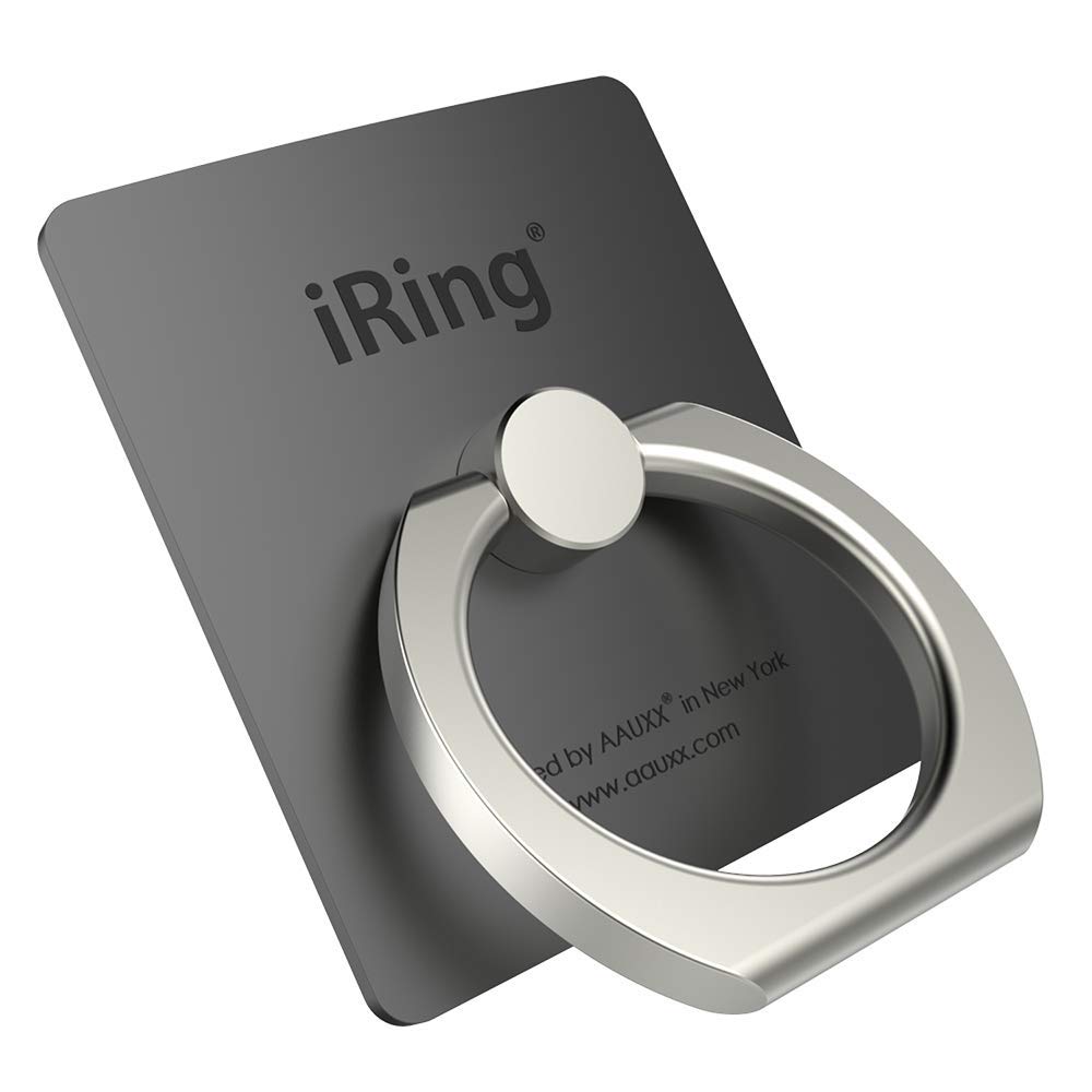 AAUXX The iRing Cell Phone Finger Holder for car & Office. Ring Stand Accessory for iPhone, Samsung, Other Android Smartphones and Tablets. (Graphite Gray)